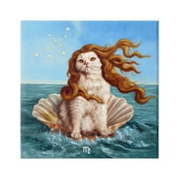 Stuple Industries Cat Ocean Seashell Scorpio Astromological Symbol Gallery Safteration Gallery завиткан од платно печатење wallидна