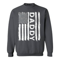 Shop4ver Машко Тато Американско Знаме Crewneck Sweatshirt X-Голем Јаглен