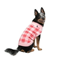 Гап домашно милениче, облека за кучиња, џемпер од розово биволско карирано милениче