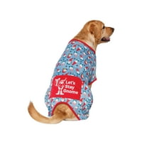 Време на празник плете пижами во Jerseyерси за домашни миленици: Ајде да останеме Гном, големина голема