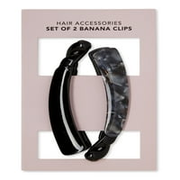 Без граници клипови за коса за женска банана, 2-пакет