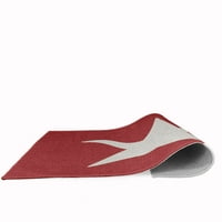 Едноставно Дејзи голема starвезда Ченил килим, црвено -бело од Лигонбери