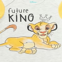Дизни Кралот Лав Бебе Момче Боди, 3-Пакет, Големини 0 3-Месеци
