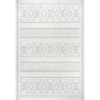 Нулум Валери текстурирана геометриска племенска племенска килим на отворено, 9 '12', сива