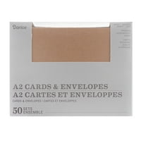 Darice Blank Kraft картички со коверти, големина