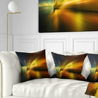 DesignArt Blue преку златна текстура - Апстрактна перница за фрлање - 12x20