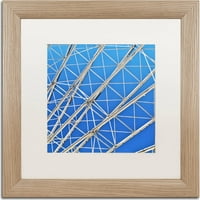 Трговска марка ликовна уметност геометрија-апстрактна платно уметност од Кејтис, бела мат, рамка за бреза
