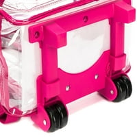 -Cliffs deluxe види јасен ранец на училиште за тркалање на ПВЦ, топла розова трим, унисекс, меѓусебно