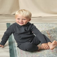 Современи моменти од Гербер Бебе и Дете за момчиња или девојчиња уникатен џемпер плетен качулка и активен пант, сет на облека