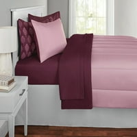 Главни кревети со цврста боја во торба за координирање на постелнини, мав, близнаци