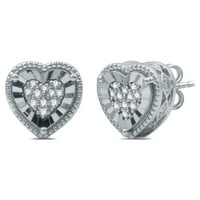 Brilliance Fine Jewelry Carat T.W. Дијамант Стерлинг сребрена срцева обетка и сет на приврзоци