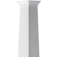 Ekena Millwork 20 Долна ширина до 16 Топ ширина 8'H Занаетчиски класичен плоштад затегнат, мазен комплет за колони на ПВЦ, круна