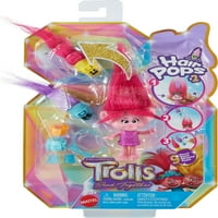 DreamWorks Trolls Band Comeone Hair Pops Poppy Poppy Small Doll & додатоци, играчки инспирирани од филмот
