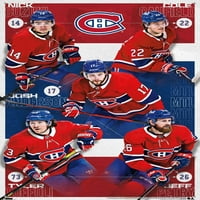 Монтреал Канадиенс - Постери за тимски wallидови со Pushpins, 22.375 34