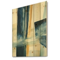DesignArt 'Indigo Fractal панел II' Glam Modern Print на природно бор дрво