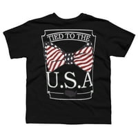 Врзани ЗА САД Четврти јули Момчиња Од маици Бела Графичка Маичка-Дизајн ОД Луѓе XS