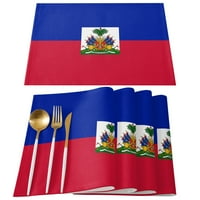 Национално Знаме На Хаити Сина Црвена Маса Тркач Дома Свадба Маса Знаме Мат Централни Парчиња Декорација Забава Јадење Долг