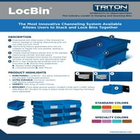 Triton Производи® LocBin 5-3 8 L 4-1 8 W 3 H Редење, Виси Испреплетени Полипропиленски Канти, 24ct