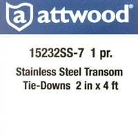 Attwood Boat Transom Tie-Down Straps 15232SS-
