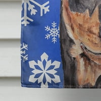Каролини Богатства SC9788CHF германски Пинчер Зимски Снегулки Знаме Платно Големина На Куќа, Големина На Куќа, разнобојни