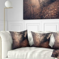 Дизајнрт гроздобер стил лисја и дрвја - Фотографија на пејзаж Фрли перница - 16х16