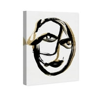 Wynwood Studio Апстрактна wallидна уметност платно „Апстракт портрет“ боја - бела, црна боја