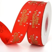 Лента Со Среќен Божиќ И Дизајн На Снегулки-За Занаети И Завиткување Подароци-Црвена Долга И Широка