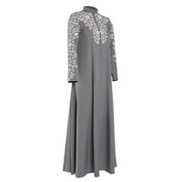 амуса Жени Муслимански Фустан Кафтан Arп Џилбаб Абаја Исламска Чипка Шиење Макси Фустан летен фустан