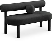 Меридијански мебел салон за црна буклна ткаенина клупа