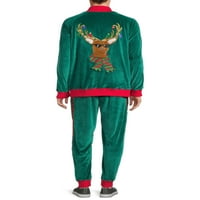 Olоли плете грда сет за Божиќни тренерки за мажи, сет на облека S-3XL
