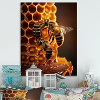 DesignArt мед пчели во гнездо платно wallидна уметност