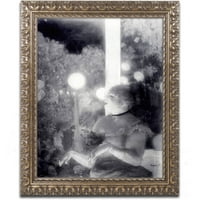 Трговска марка ликовна уметност Концертот Кафе Канвас уметност од Едгар Дегас, златна украсна рамка