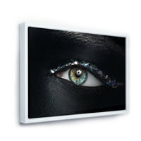 DesignArt „Девојче очи со мултибоен стаклени искри“ модерни врамени платно wallидни уметности