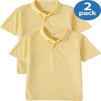 Чудо нација момчиња Училишна униформа со кратки ракави за перформанси Поло кошула, пакет со вредност, големини 4- & хаски