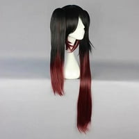 Уникатни поволни перики за човечка коса за жени со перика капа 31 црни градиент црвени перики