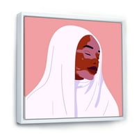 ДизајнАрт „Убава апстрактна насмеана афроафриканска жена со витилиго“ марокански врамени платно wallидни уметности
