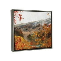 Есенска зеленило планинска сцена пејзаж сликарство сјај сиво врамен уметнички печатен wallид уметност