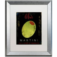 Трговска марка ликовна уметност Olive Martini I Canvas Art by Boder Bakery, бела мат, сребрена рамка