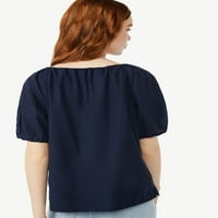 Бесплатно склопување на женски блузонски блусон со кратки ракави