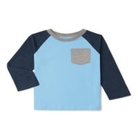 Garanimals Baby and Toddler Boy Долг ракав џеб маица, големини 12м-5Т