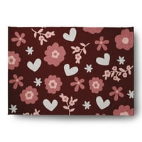 Едноставно Дејзи 5 '7' Црвена цветна loveубов в Valentубени в Valentубени Chenille килим