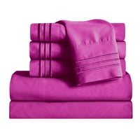 Микрофибер кревет поставени чаршафи за кревет длабоки џеб -целосна топла розова