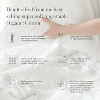 Органски памук отпорен на брчки, вграден лист со перница дополнителни длабоки џебови