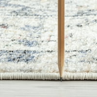 Традиционална област за килим ориентален крем, сина дневна соба лесна за чистење