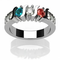 NANA S-BAR W Sides Мајки Ден прстен 1 до мулти-камен-строг подарок со сребрена големина од 5,5-камен жени 5,5-камен