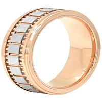 Менс кобалт дво -тон IP квадратен модел свадбен бенд - машка прстен