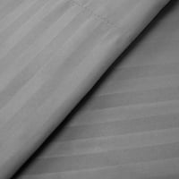 Листови со ленти од Доби - Врховна колекција фино четкан микрофибер длабок џеб сет - сребро, Кал Кинг