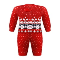 Божиќни пижами За Семејно Црвено Печатење Родителско-Детско Одело Божиќни Семејни Пижами Комплет Бебешка Ромпер Облека За Спиење