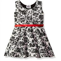 Убавици Лизгачки Фустани За Мали Девојчиња Со Кревање Раменици, Црни, Големина 6