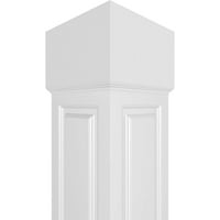 Ekena Millwork 12 W 9'H Craftsman Classic Square Non-Tapered, Double Greated Panel Column, Стандарден капитал и стандардна база